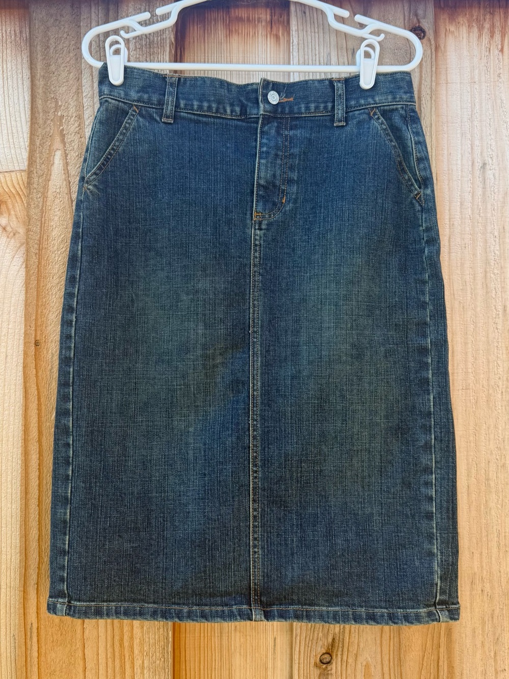 GAP Dark Blue Denim Midi Pencil Skirt